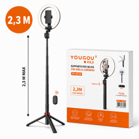 Trépied, Perche - Support Selfie YOUGOU Type-C Anneau Lumineux CIAOBOSI YG-08304, prix de gros.