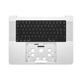 Châssis, Boîtier - Châssis Complet Apple MacBook Pro 16 ″ Argent A2485 - Châssis + Batterie + Tactile + Clavier AZERTY - Grade A