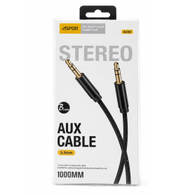 Cordon, Connecteur - Câble Audio 2 Jack 3,5 mm Mâle - ASPOR A230 - 1M Noir, prix de gros.