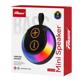 Audio Device, Sound System - FASR Round Portable RGB Bluetooth Speaker - FS-SANI109 - Black, wholesale price