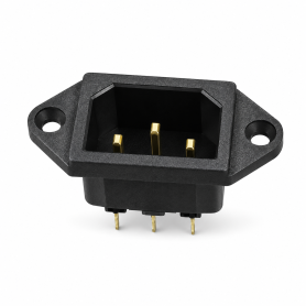 Connecteur Électrique, Fiche IEC - Prise d’Alimentation IEC, Connecteur 3 Broches à Montage Panneau avec Encoche, 38 × 21 × 19 m