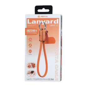 Chargeur, Connecteur - Câble De Charge Rapide Avec Dragonne REMAX CB50 C-C, PD 65W, 3-En-1 Détachable, Tressé, Orange, prix de g