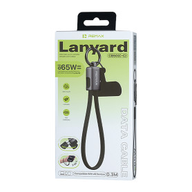 Chargeur, Connecteur - Câble De Charge Rapide Avec Dragonne REMAX CB50 C-C, PD 65W, 3-En-1 Détachable, Tressé, Noir, prix de gro
