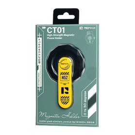 Support Téléphone, Porte-Téléphone - Support Téléphone Magnétique REMAX CT01, Rouge, Rotatif À 360°, Pliable De 0 À 90°, Alliage