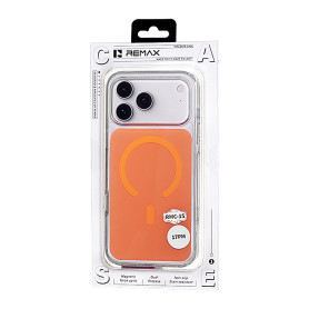 Étui, Housse - Coque Magnétique Pour Téléphone Avec Bouton IA REMAX RMC-15, Compatible iPhone, Antidérapante, Orange, prix de gr