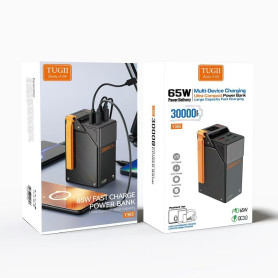 Batterie Externe, Chargeur Portable - Power Bank 30000mAh Charge Rapide PD 65 W 2USB+2USB-C TUGII-Y365 - Noir, prix de gros.