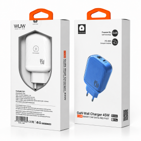 Chargeur, Alimentation - Adaptateur Secteur USB & Type-C 45W WUW-C298 - Blanc, prix de gros.