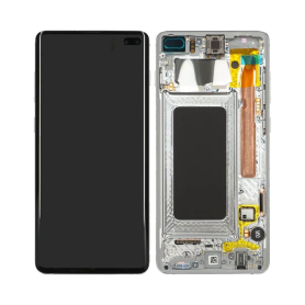 Écran, Display - Ecran Galaxy S10 Plus (G975) Blanc + Châssis Soft OLED, prix de gros