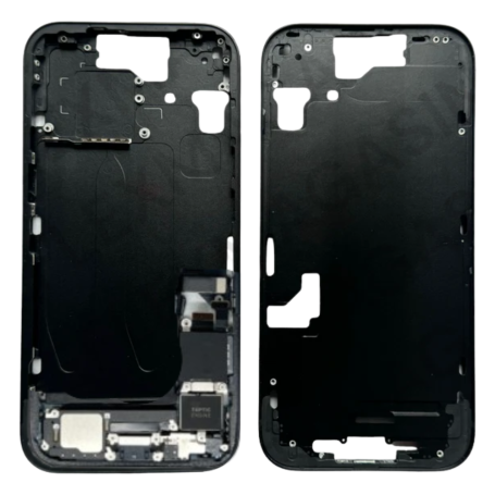 Chassis, Frame - iPhone 15 Plus Chassis Charging Connector without Rear Glass without Battery Black (Original Disassembled) - Gr