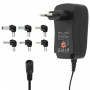 Universal Mains Charger 30W 3 to 12V, 6 Nozzles + USB Port LinQ T-129