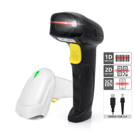 Wired 1D 2D Barcode Scanner GTCODESTAR 760H, USB 2.0, QR And Screen Code Reader, Plug And Play, Black