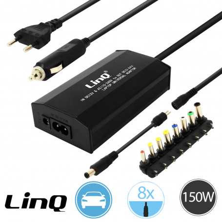 150W 12V to 24V Universal PC Mains Charger, 8 LinQ AT-150W Headpieces