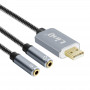 Audio Adapter USB Male / 2 Jack 3.5mm Female Nylon Braided 30cm LinQ U3532