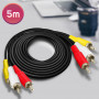 Câble Audio 3 RCA Mâles / 3 RCA Mâles Nylon Tressé 5m LinQ 3R50