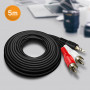 Câble Audio Jack 3.5mm Mâle / 2 RCA Mâle Nylon Tressé 5.0m LinQ MM0250