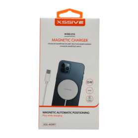 XSSIVE XSS-MSW1 15W USB-C Magnetic Wireless Charger in White | Fast Charging and Sleek Design