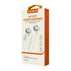 Casque, Oreillettes - Écouteurs Stéréo USB-C XSSIVE XSS-EP18W – Blanc, prix de gros.