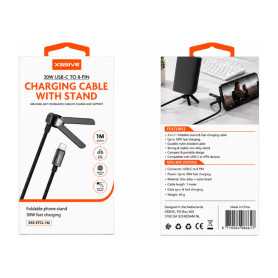 Chargeur, Connecteur - Câble de Charge USB-C/8-Pin avec Support - 1M - XSSIVE XSS-STCL-1M, prix de gros.