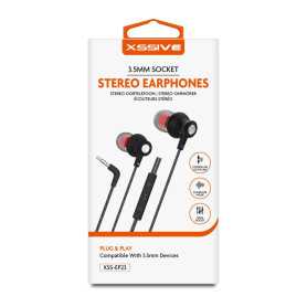 Achetez les Écouteurs Stéréo XSSIVE XSS-EP23 Noir - Qualité Sonore Exceptionnelle et Confort Optimal - Jack 3.5mm