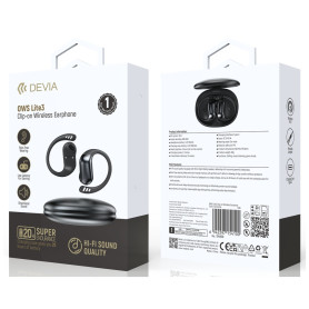 Devia Lite 3 OWS Wireless Clip-On Earphones - Black