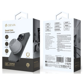 Enceinte Sans Fil Portable avec Magsafe HiFi 5H - Devia Sound Lite 4 - Gris