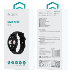Devia Smart Watch WT1 - Black Connected Watch