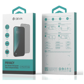 Devia Van Full Screen Privacy Tempered Glass for iPhone 16 Pro Max (with assist tool) - Transparent