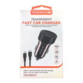 Ultra Fast Car Charger Type-C + USB 48W with Cable - XSSIVE