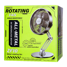 Fan, Air Circulator - Remax RS-ZF10 25cm Metal Rotary Fan - Silver, wholesale price