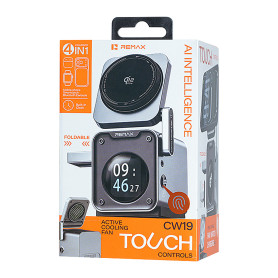 30W Qi2 Magnetic 4-in-1 Charger Desk Clock REMAX CW19 - Black