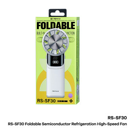 Cooling Device, Air Circulator - Portable Foldable Cooling Fan 3000mAh Remax RS-SF30 - White, wholesale price