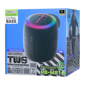 Haut-parleur, Speaker - Enceinte Portable Sans Fil avec Éclairage 7W REMAX RB-M81 - Noir, prix de gros.