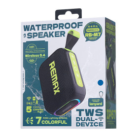 Enceinte Portable Sans Fil Etanche 2000mAh REMAX RB-M7 - 10W IP67 Gris - Son Puissant et Résistant pour Toutes vos Aventures