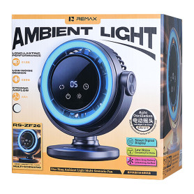 Cooling Device, Air Circulator - Desktop Fan with Ambient Light 4000mAh Remax RS-ZF26 - Black, wholesale price