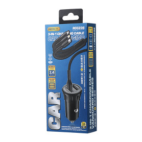 Remax RCC236 Vanguard Series 2.4A Car Charger Black - Fast Charging & Durable Design