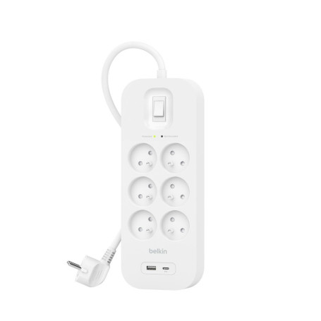 Multiprise Parafoudre 6 Prises (USB-A + USB-C) BELKIN SRB002ca2M