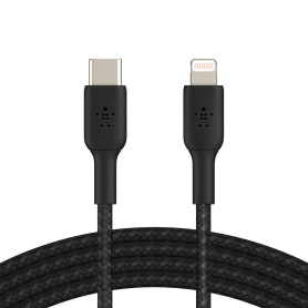 Câble USB-C vers Lightning 2M BELKIN CAA004bt2MBK - Noir