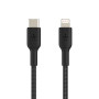 Câble tressé USB-C vers Lightning 1M BELKIN CAA004bt1MBK - Noir