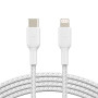 Braided Cable USB-C to Lightning 1M BELKIN CAA004bt1MWH - White