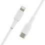 Câble USB-C vers Lightning 1M BELKIN CAA003bt1MWH - Blanc
