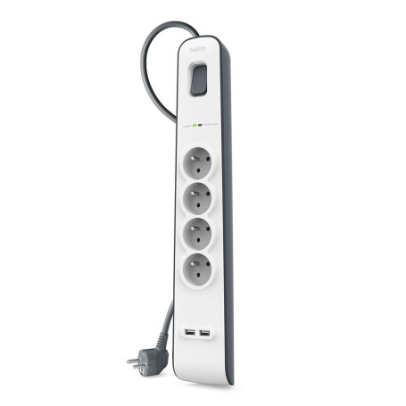 Surge Protector Power Strip 4 Outlets + 2 USB (2m) BELKIN BSV401ca2M
