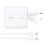 Chargeur Secteur USB-C 100W avec Câble USB-C vers USB-C 1,5m BELKIN WCH025kq1.5WHB6 - Blanc