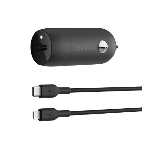 Car Charger Combo USB-C (30W) + Cable Lightning 1m BELKIN CCA004BT1MBK-B5 - Black