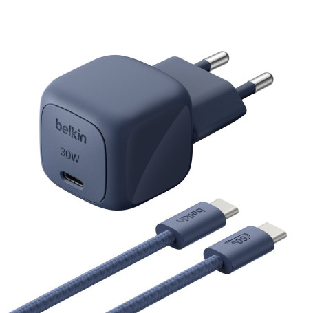 Chargeur Secteur 30W + Câble USB-C vers USB-C 2m BELKIN WCA008kq2MBL-B6 - Indigo