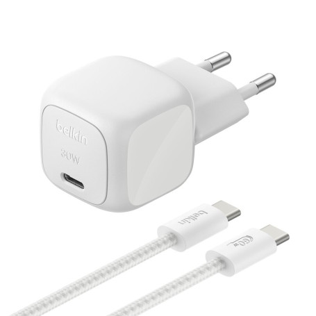 Chargeur Secteur 30W + Câble USB-C vers USB-C 2m BELKIN WCA008kq2MSL-B6 - Argent