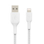 Câble Tressé Lightning 0.15M BELKIN CAA002bt0MWH - Blanc