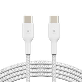 Câble Tressé USB-C / USB-C 1M BELKIN CAB004bt1MWH - Blanc
