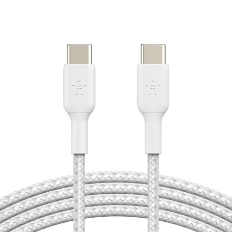 Câble Tressé USB-C / USB-C 1M BELKIN CAB004bt1MWH - Blanc