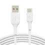 Câble USB-C / USB-A 2M BELKIN CAB001bt2MWH - Blanc
