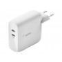 Belkin BOOST↑CHARGE™ 2-Port USB-C PD Mac/PC 63W GaN Power Adapter